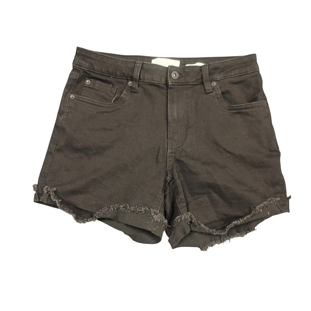 RE Generation by Celebrity Pink Black Denim Shorts Womens 5/27 Frayed Raw Hem